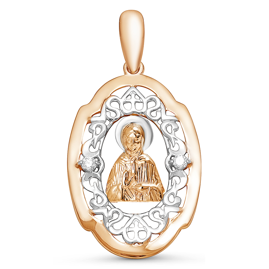 Подвеска"Св.Матрона", золото, бриллиант, БР130345